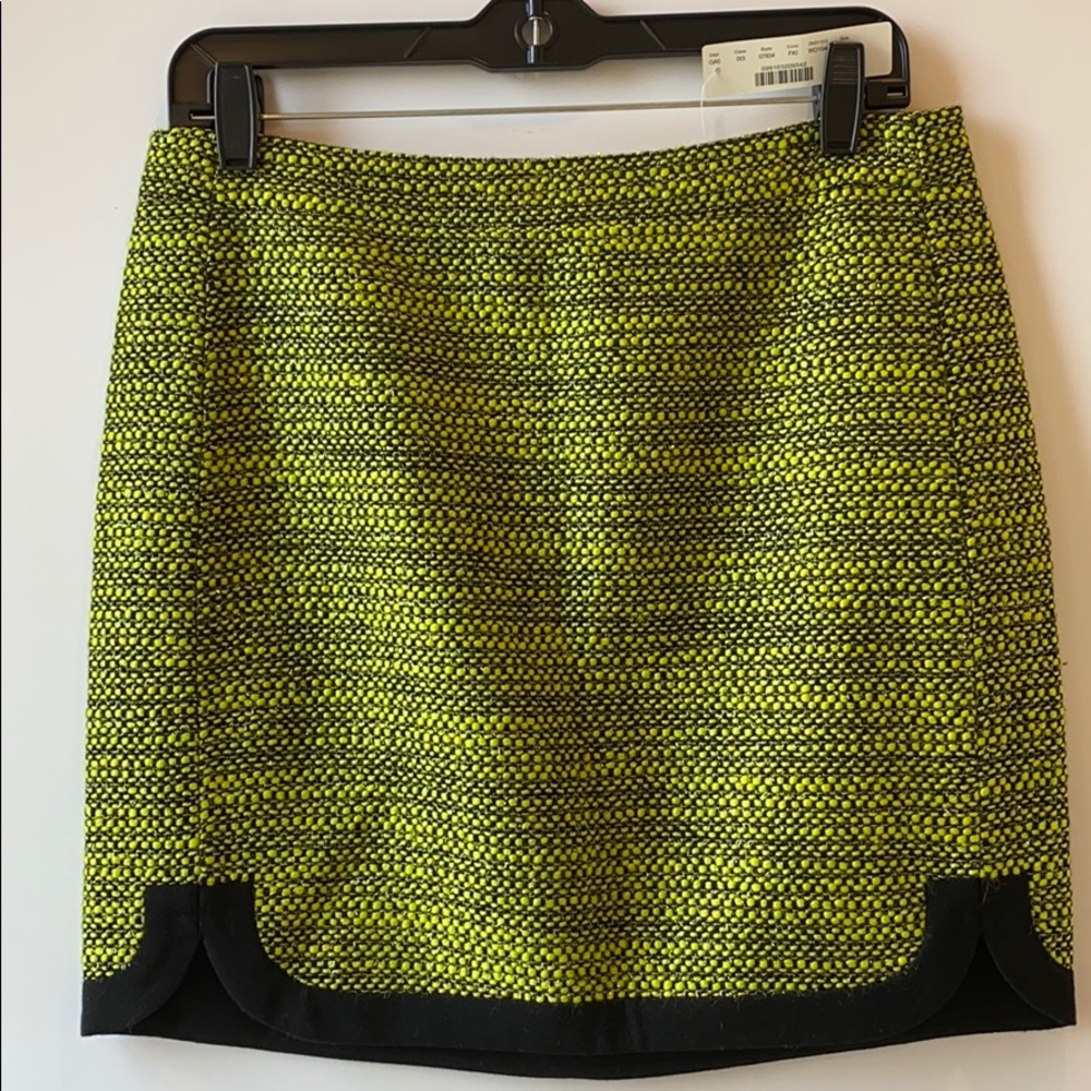 J. Crew lime and black skirt